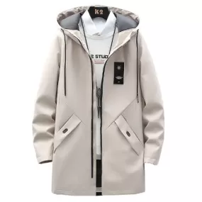 Casual Men's Hooded Long Coat Jacket