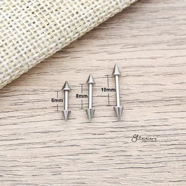 16Gauge 316L Surgical Steel Straight Barbells with Spikes-6mm|8mm|10mm