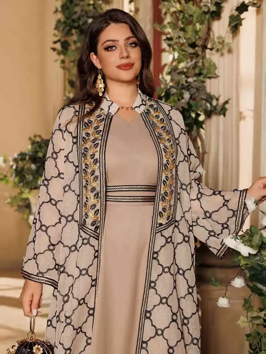 2 Pieces Set Doris Embroidery Eid Caftan Kaftan Dress