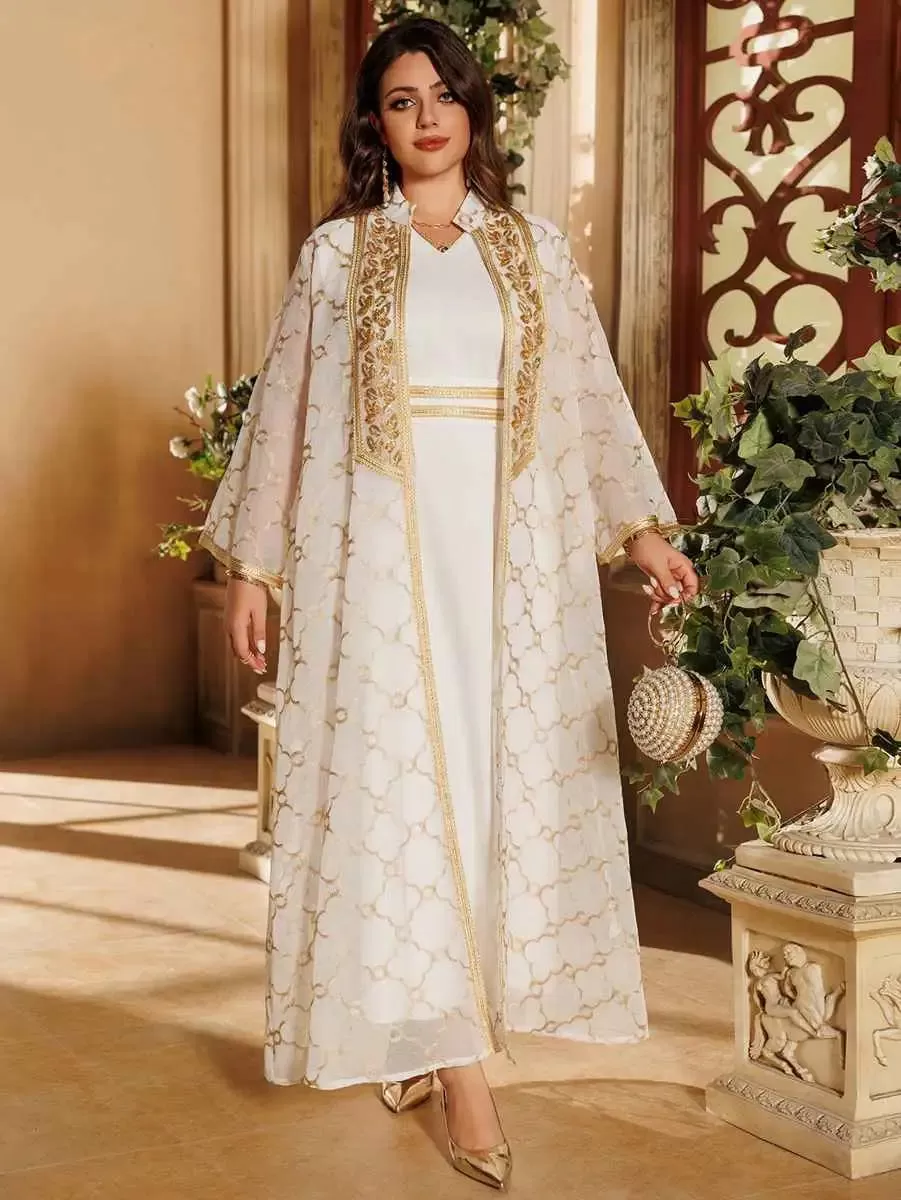 2 Pieces Set Doris Embroidery Eid Caftan Kaftan Dress