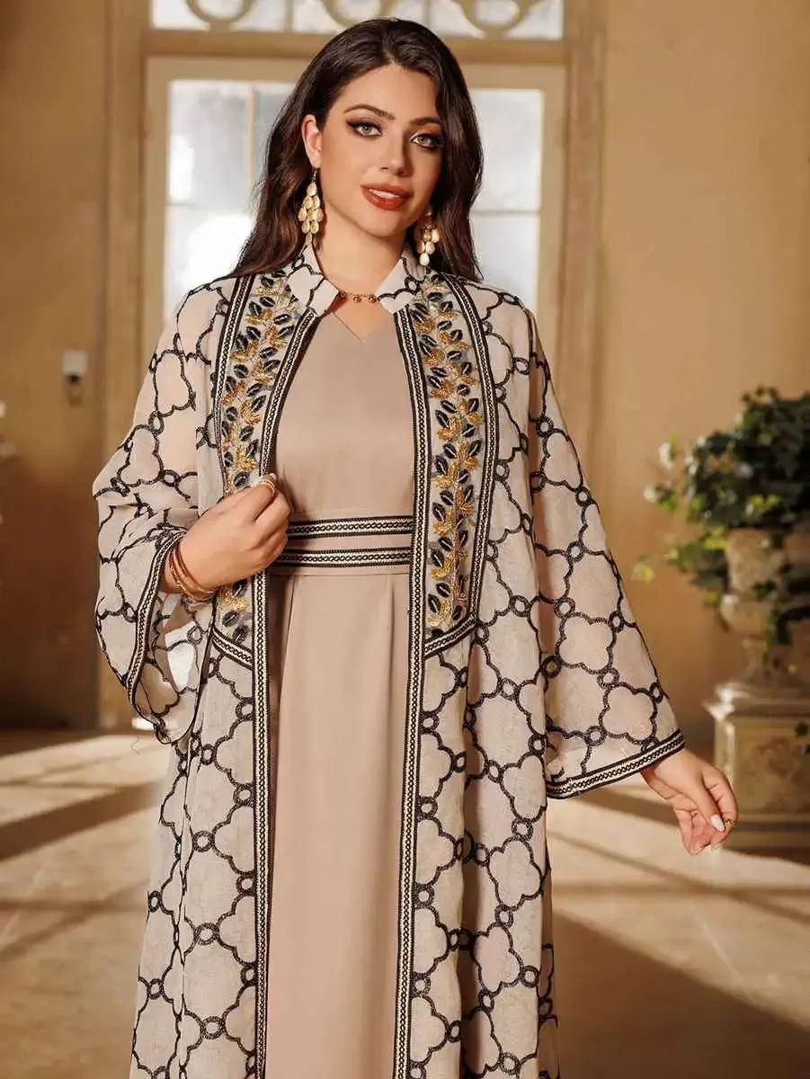 2 Pieces Set Doris Embroidery Eid Caftan Kaftan Dress