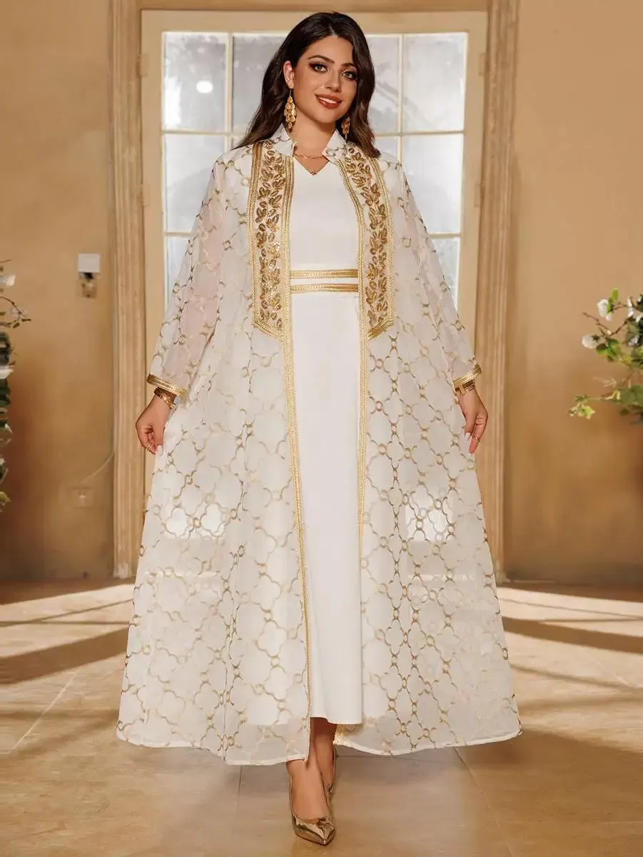 2 Pieces Set Doris Embroidery Eid Caftan Kaftan Dress