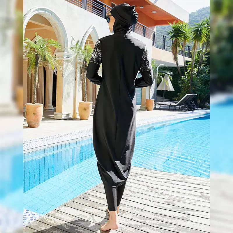 3 Pieces Set Muslim Women Halal Swimwear Burkinis Beach Wear