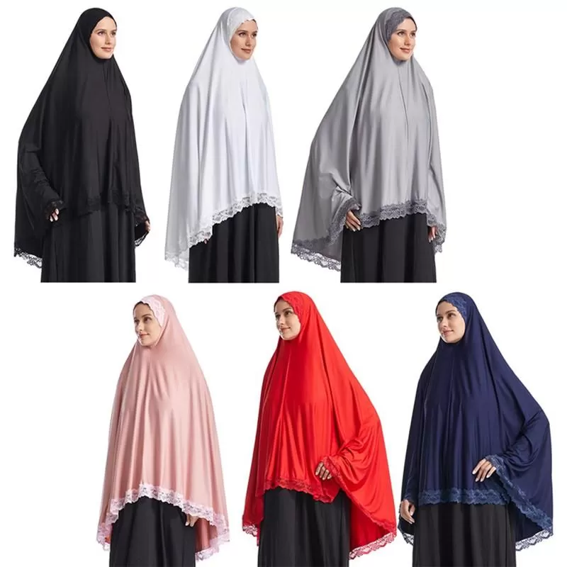 6 Colors Long Khimar Hijab Overhead