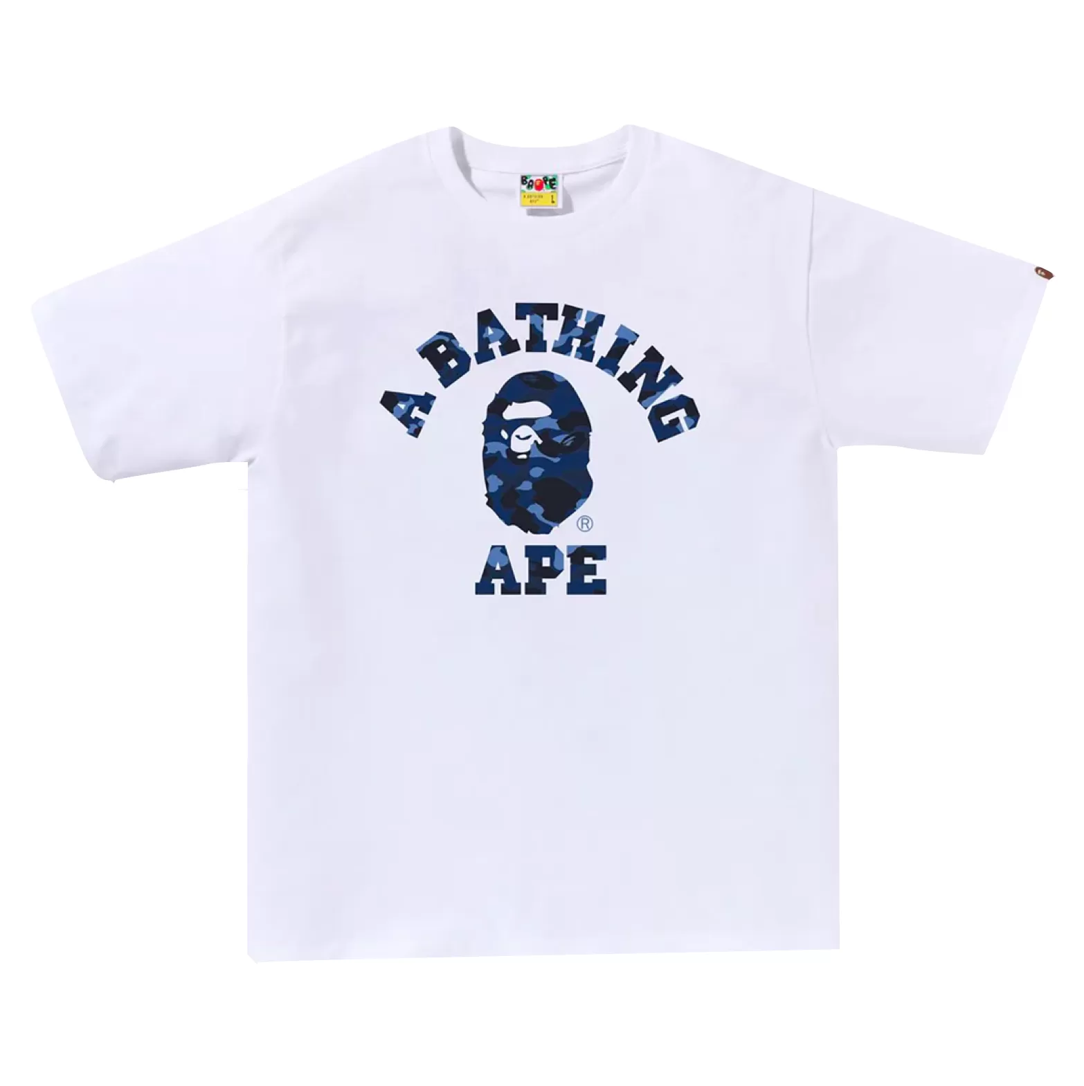 A BATHING APE COLOR CAMO COLLEGE TEE - WHXNV