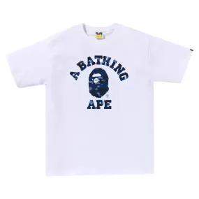 A BATHING APE COLOR CAMO COLLEGE TEE - WHXNV