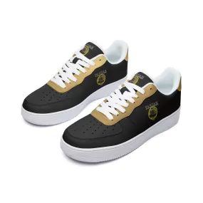 A-Team 01 Gold Low Top PU Leather Unisex Sneakers (White)