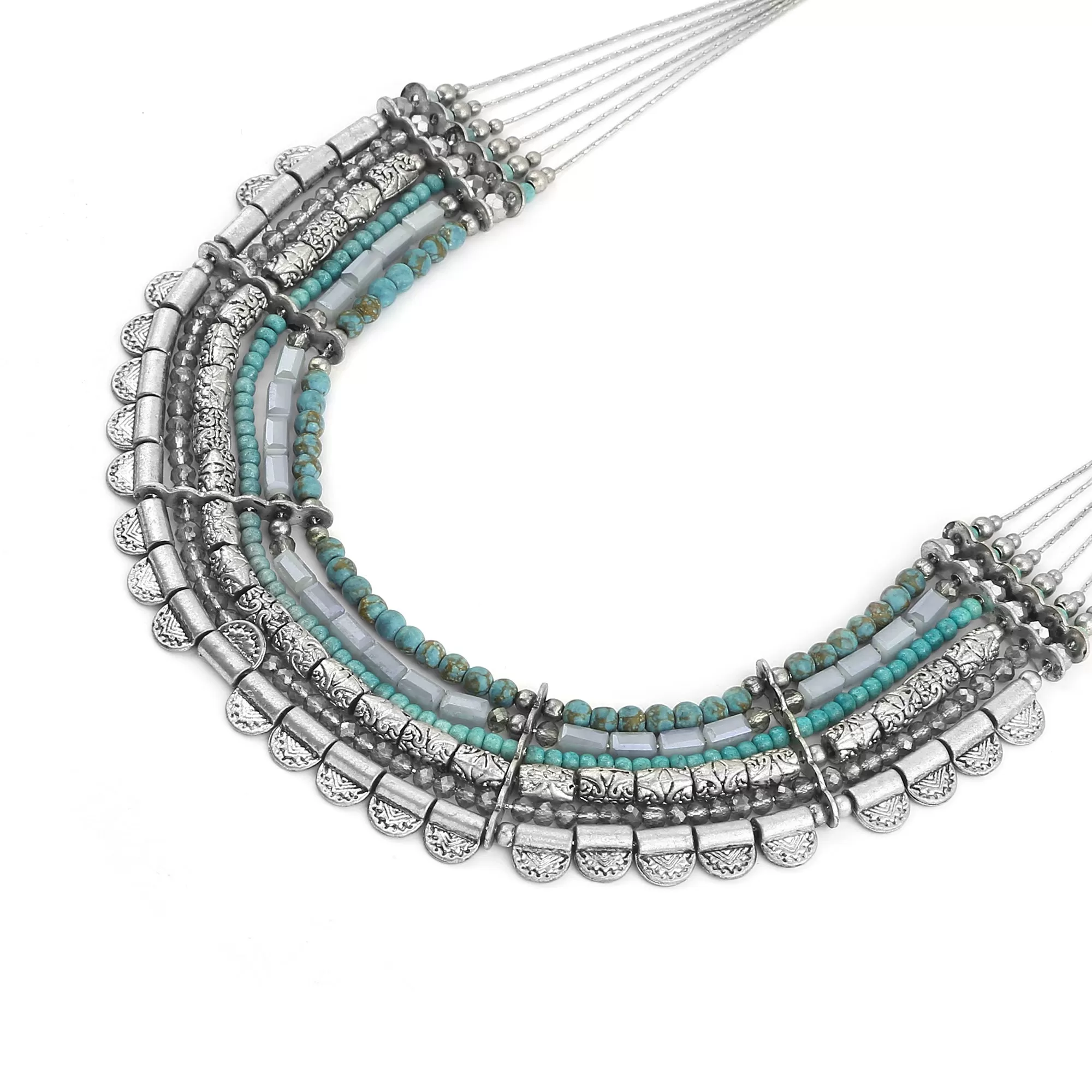 Accessorize London Women's Blue Statement Beaded Necklace