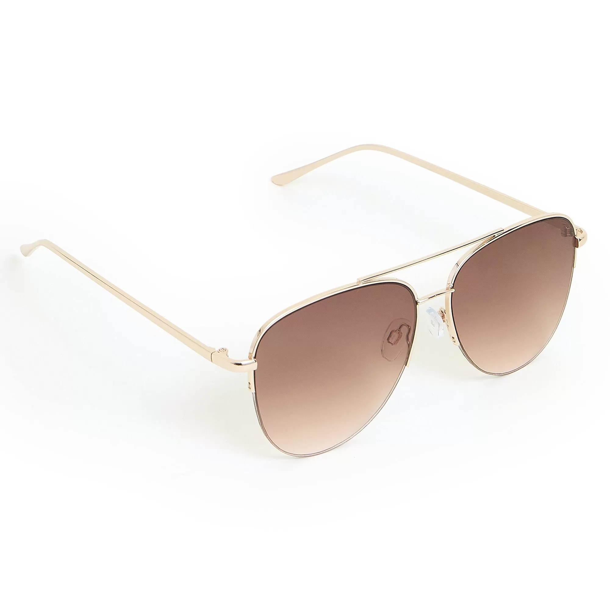 Accessorize London Women's Gold Half Frame Aviator Sunglasses