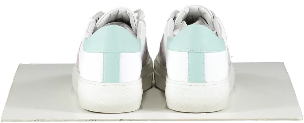 Air & Grace White / Pink / Mint Signature Leather Trainers Bnib UK 7 EU 40 👠