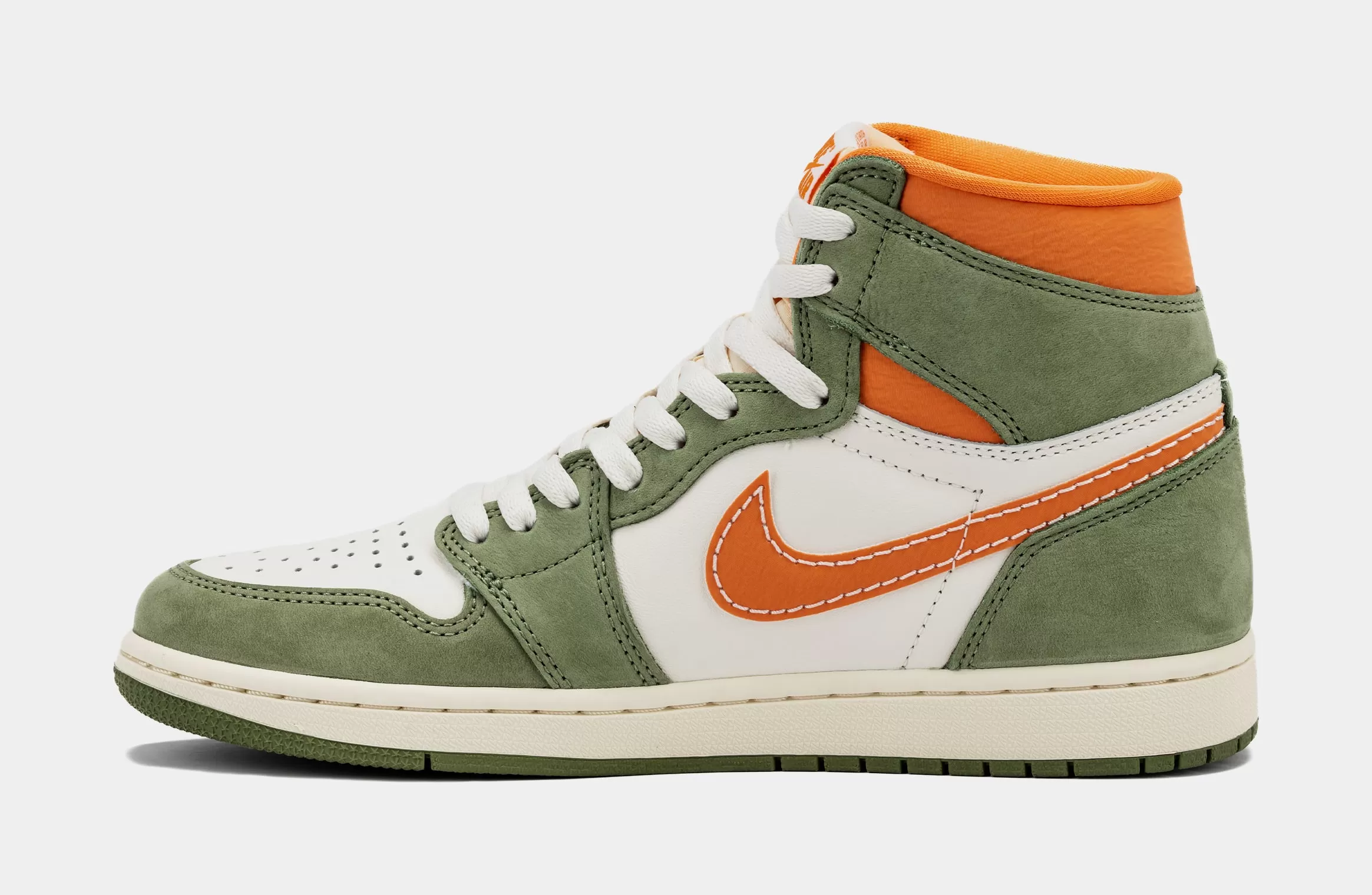 Air Jordan 1 High OG Craft Celadon Mens Lifestyle Shoes (Celadon/Bright Mandarin/Coconut Milk)