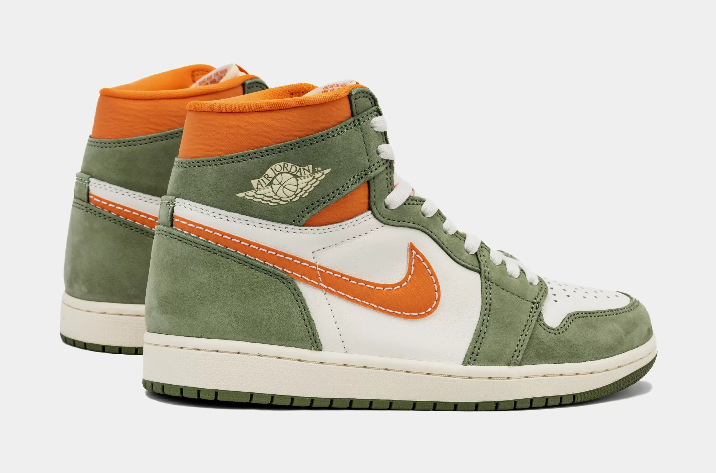 Air Jordan 1 High OG Craft Celadon Mens Lifestyle Shoes (Celadon/Bright Mandarin/Coconut Milk)