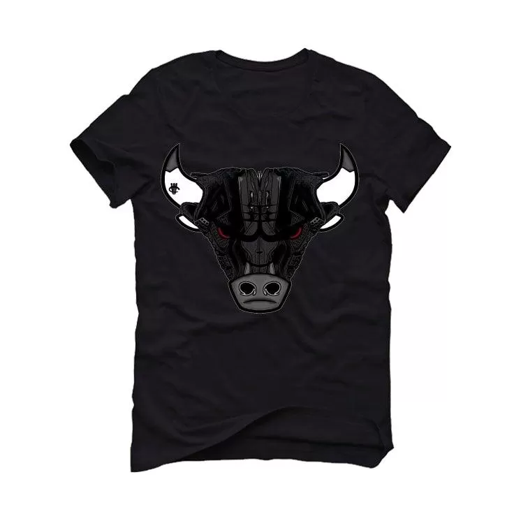 Air Jordan 4 Black Cat "2020" Black T-Shirt (Bulls head kicks)