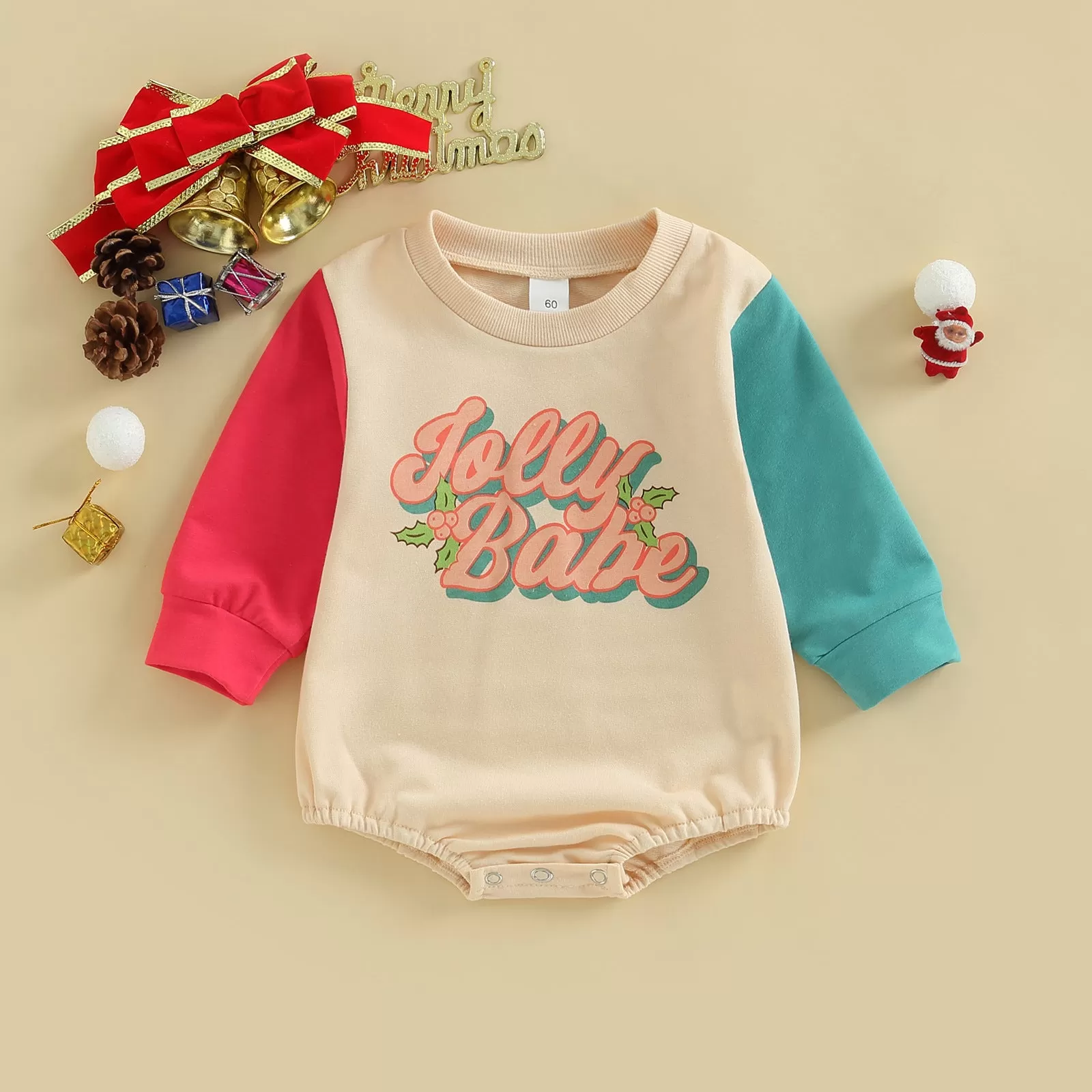 Baby Letters Printed Long-sleeved Jumpsuit Christmas Dress