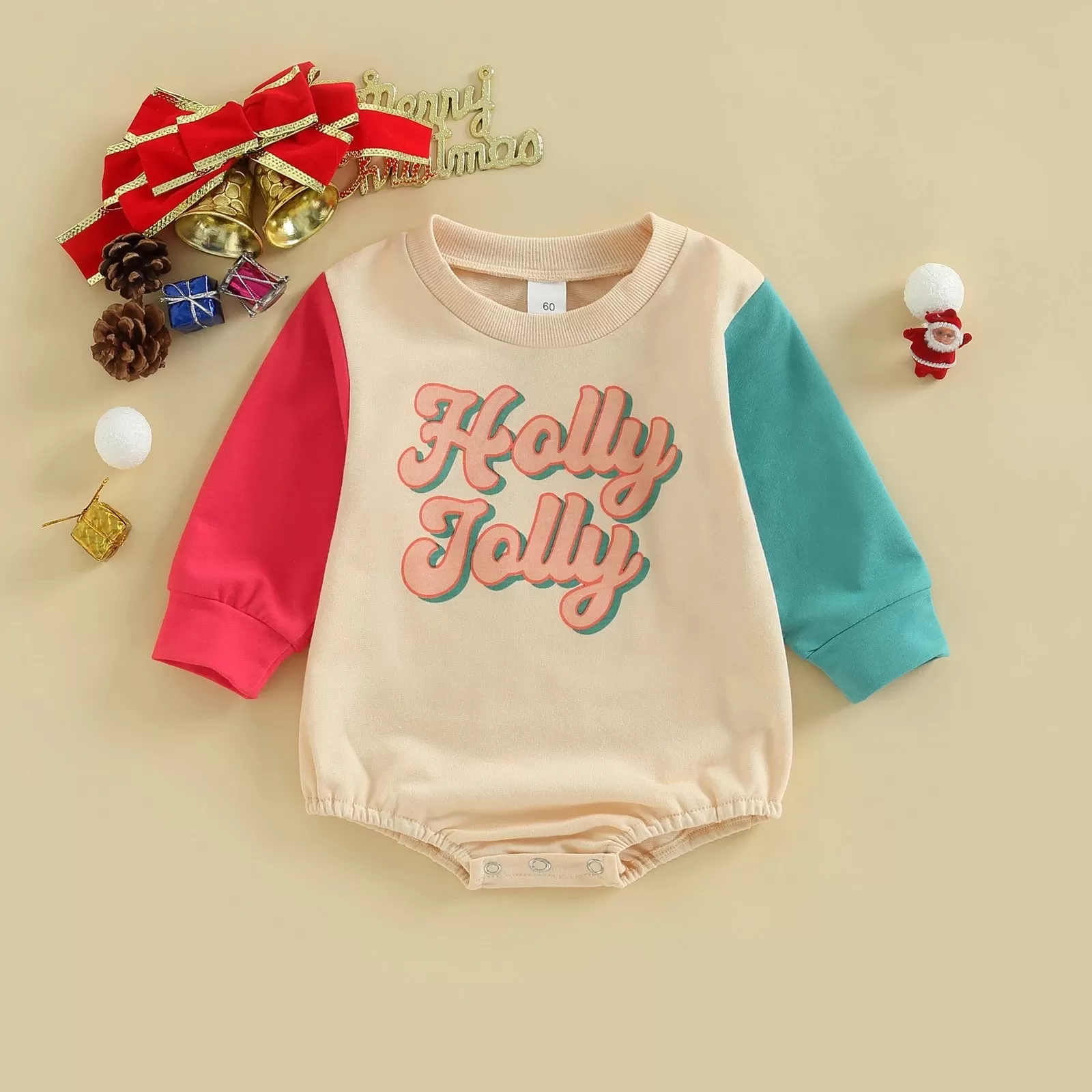 Baby Letters Printed Long-sleeved Jumpsuit Christmas Dress