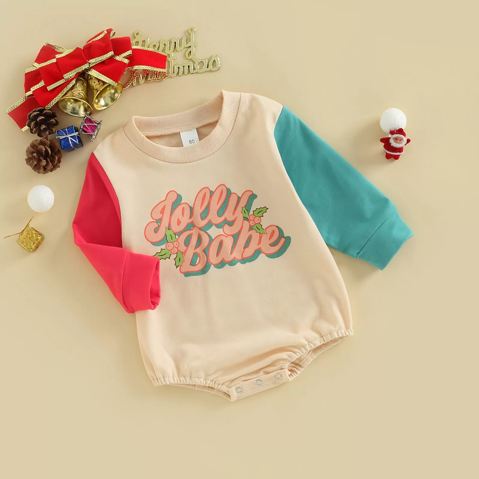 Baby Letters Printed Long-sleeved Jumpsuit Christmas Dress