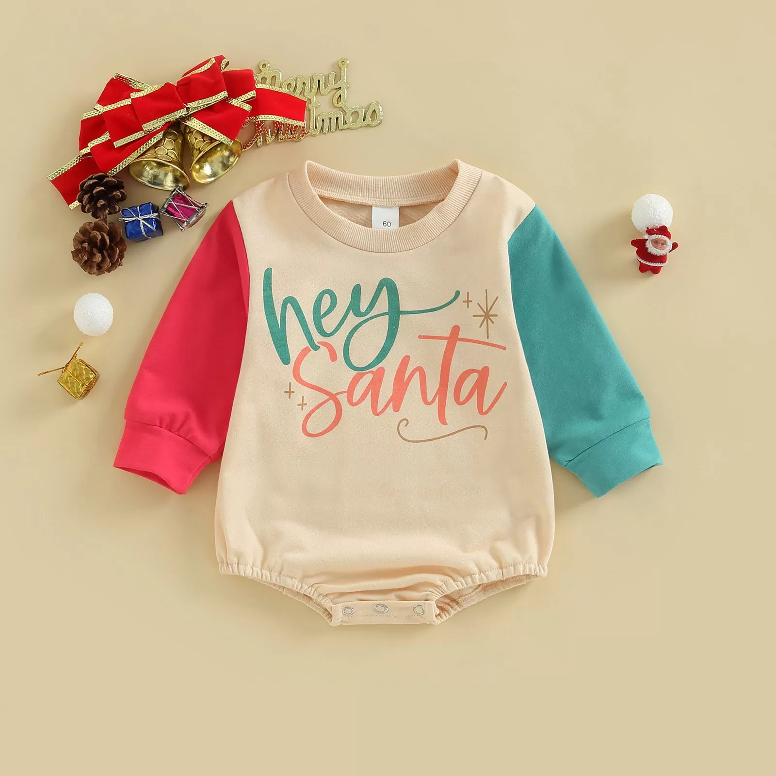 Baby Letters Printed Long-sleeved Jumpsuit Christmas Dress