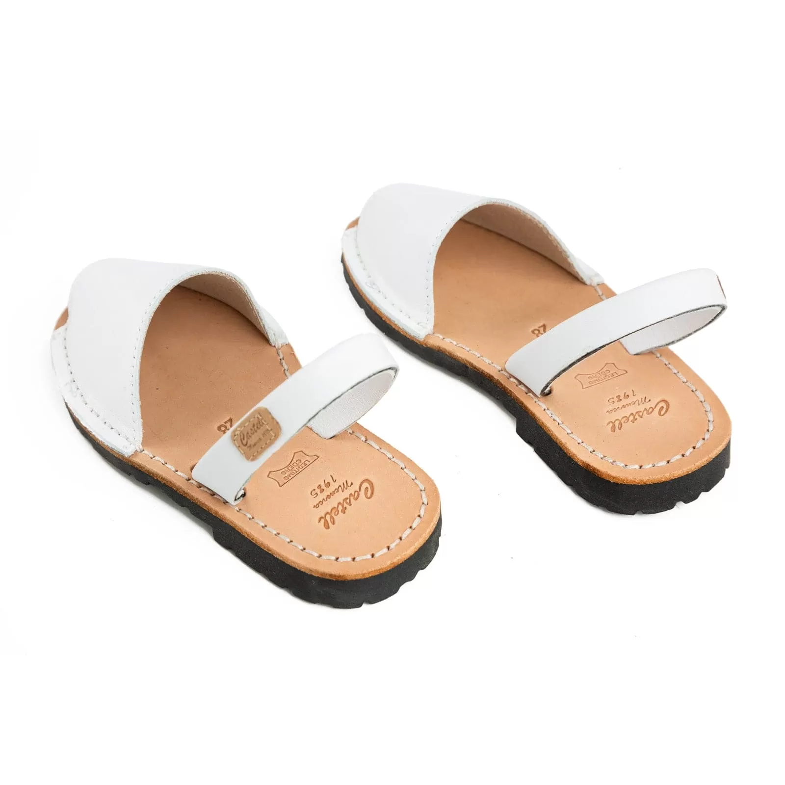 Basic Open Toe Leather Menorcan Sandal For Kids - Iker 1097 Piel