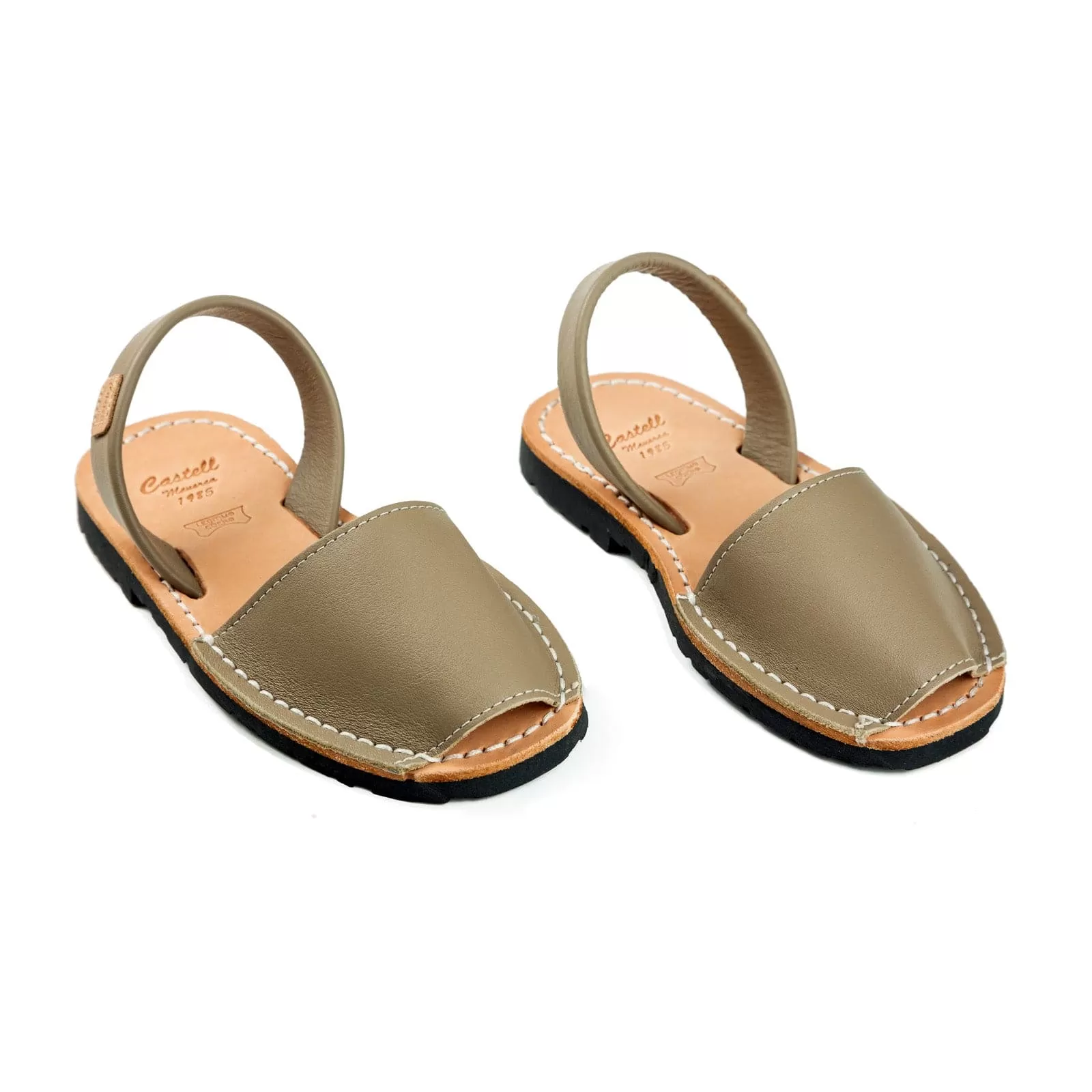 Basic Open Toe Leather Menorcan Sandal For Kids - Iker 1097 Tuscany