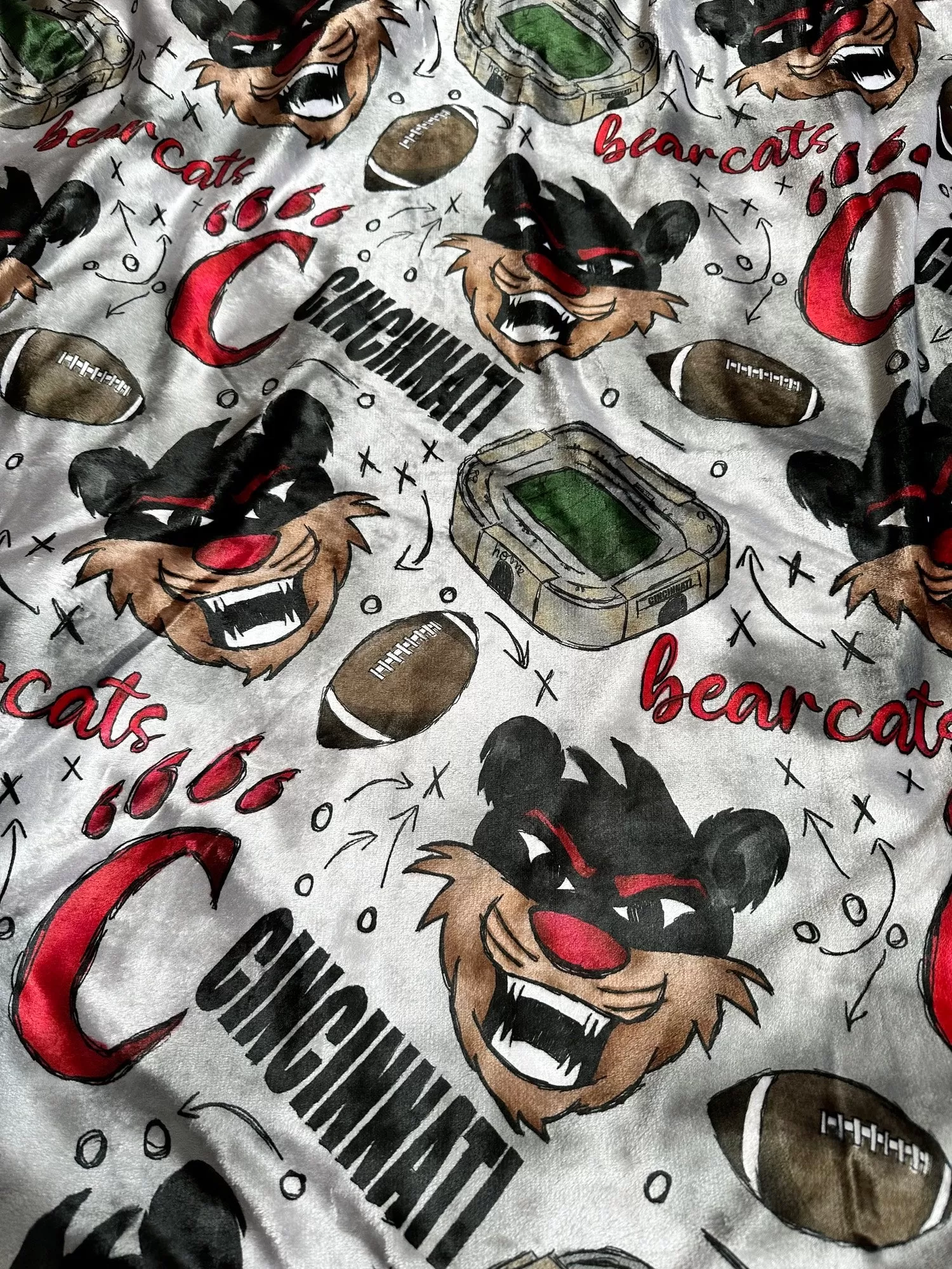 Bearcats Exclusive Print Minky Blanket