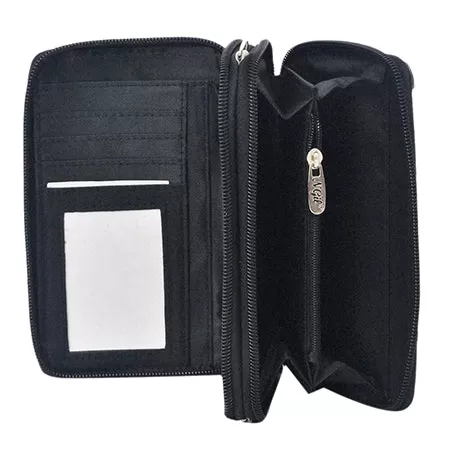 Black Cowhide NGIL Canvas All in One Wallet