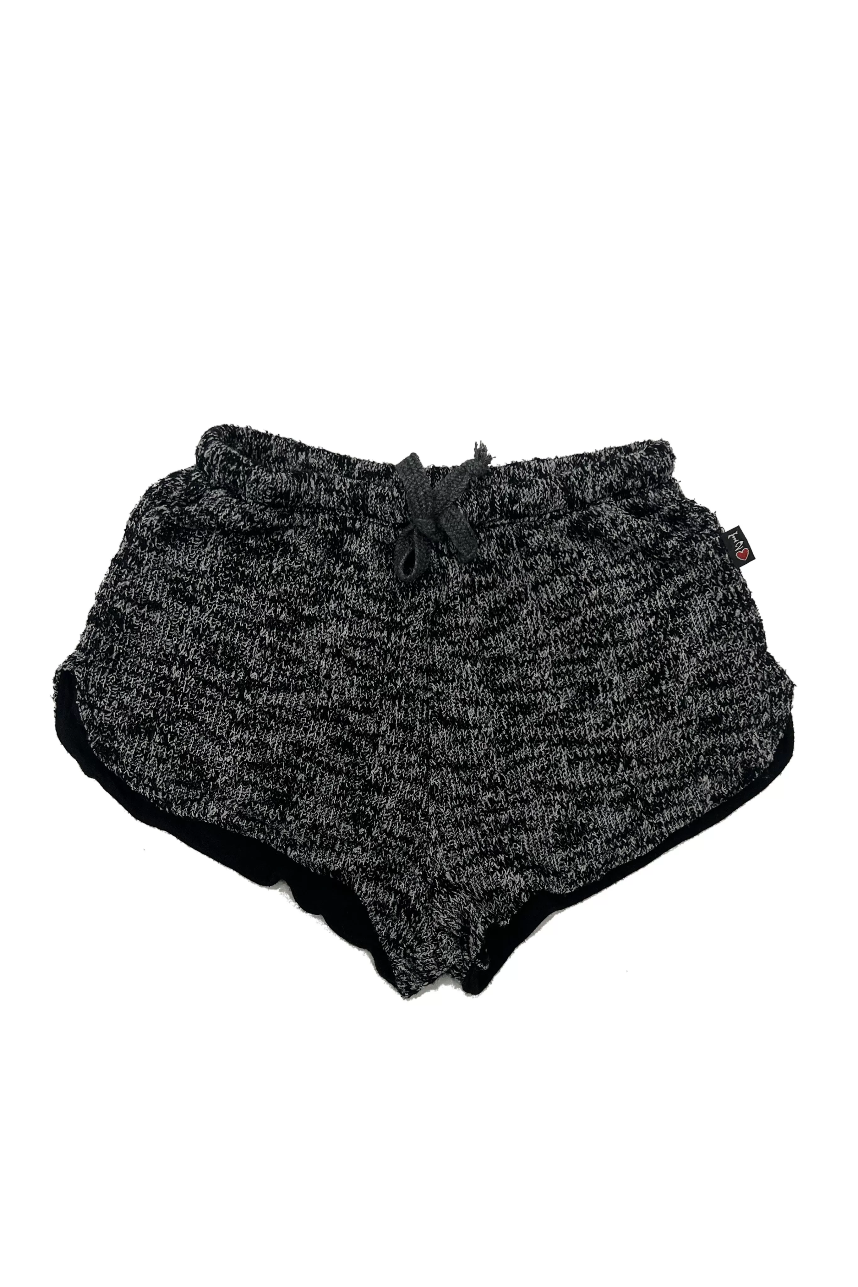 Black Knit Drawstring Shorts