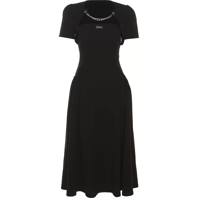 Black Slim Chic Long Dress