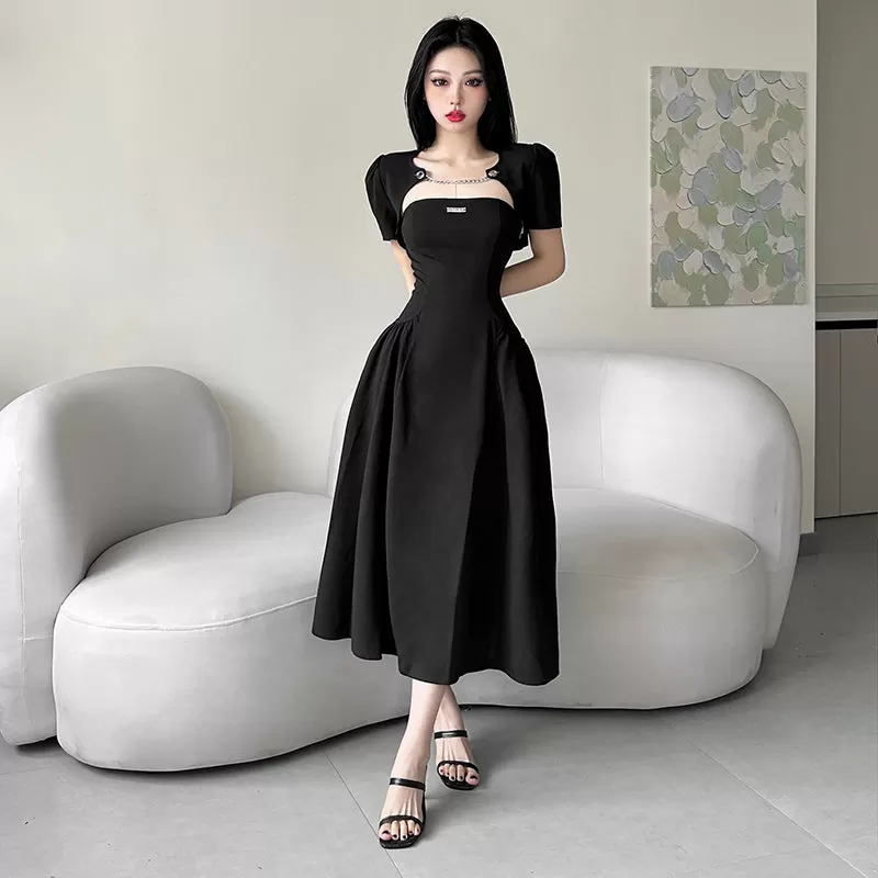 Black Slim Chic Long Dress