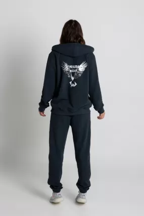 Bluza damska z kapturem hoodie FLY - granatowy