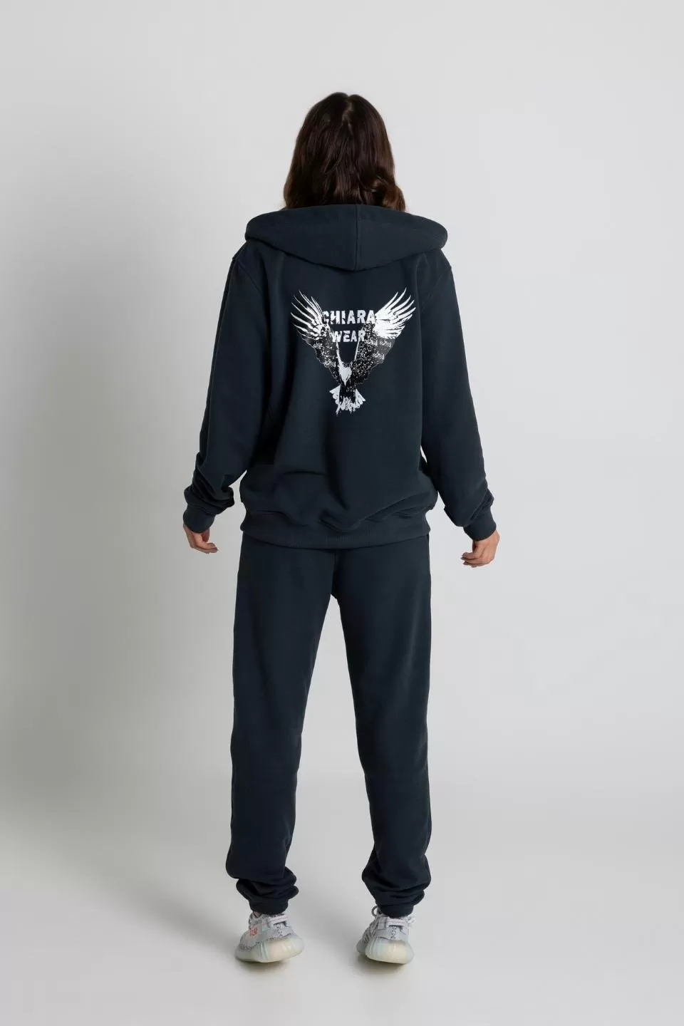 Bluza damska z kapturem hoodie FLY - granatowy