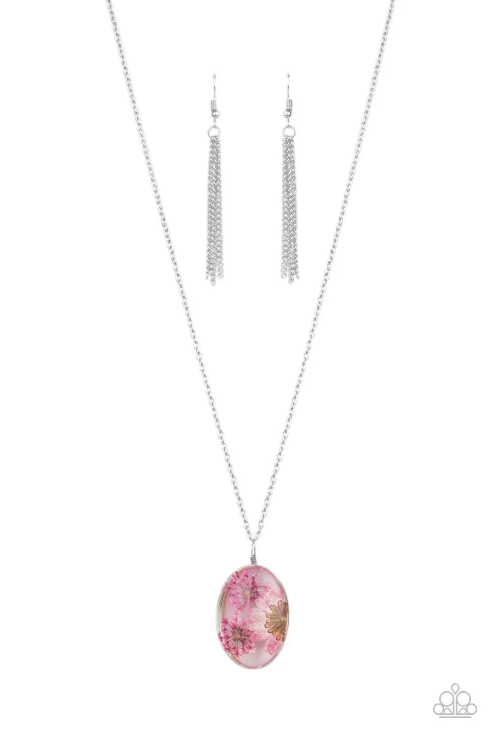 Boho Garden Parties Pink Flower Necklace - Paparazzi Accessories