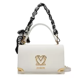 Borsa Donna a Mano e a Spalla LOVE MOSCHINO Bianca con Foulard