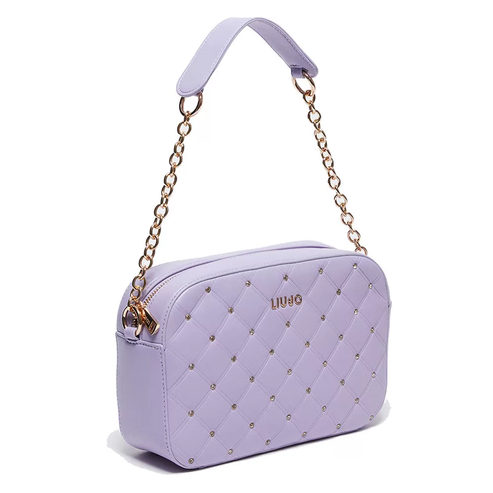 Borsa Donna a Spalla e Tracolla LIU JO Trapuntata con Strass color Glicine