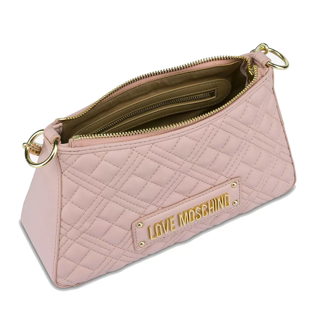 Borsa Donna Hobo a Spalla LOVE MOSCHINO linea Shiny Quilted color Cipria JC4135