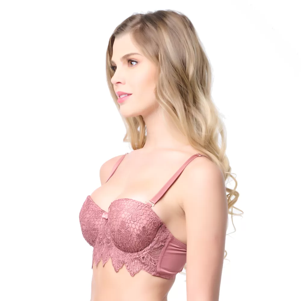 Brasier coordinable strapless con encaje   24428 Lady Carnival