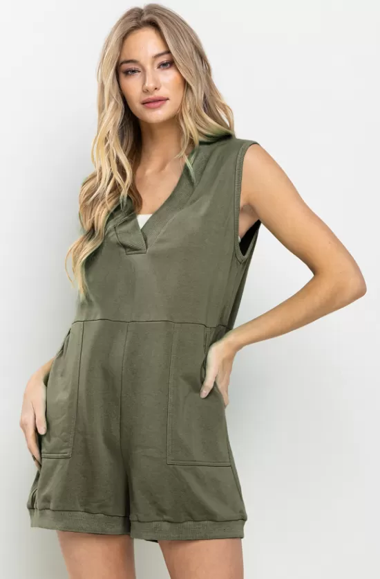 Bridget V Neck Sleeveless Romper