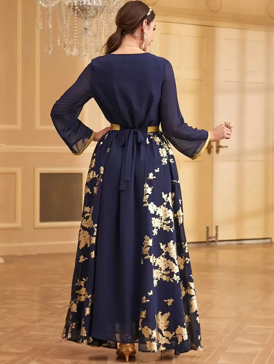 Bronzing Chiffon Eid Caftan Kaftan Dress