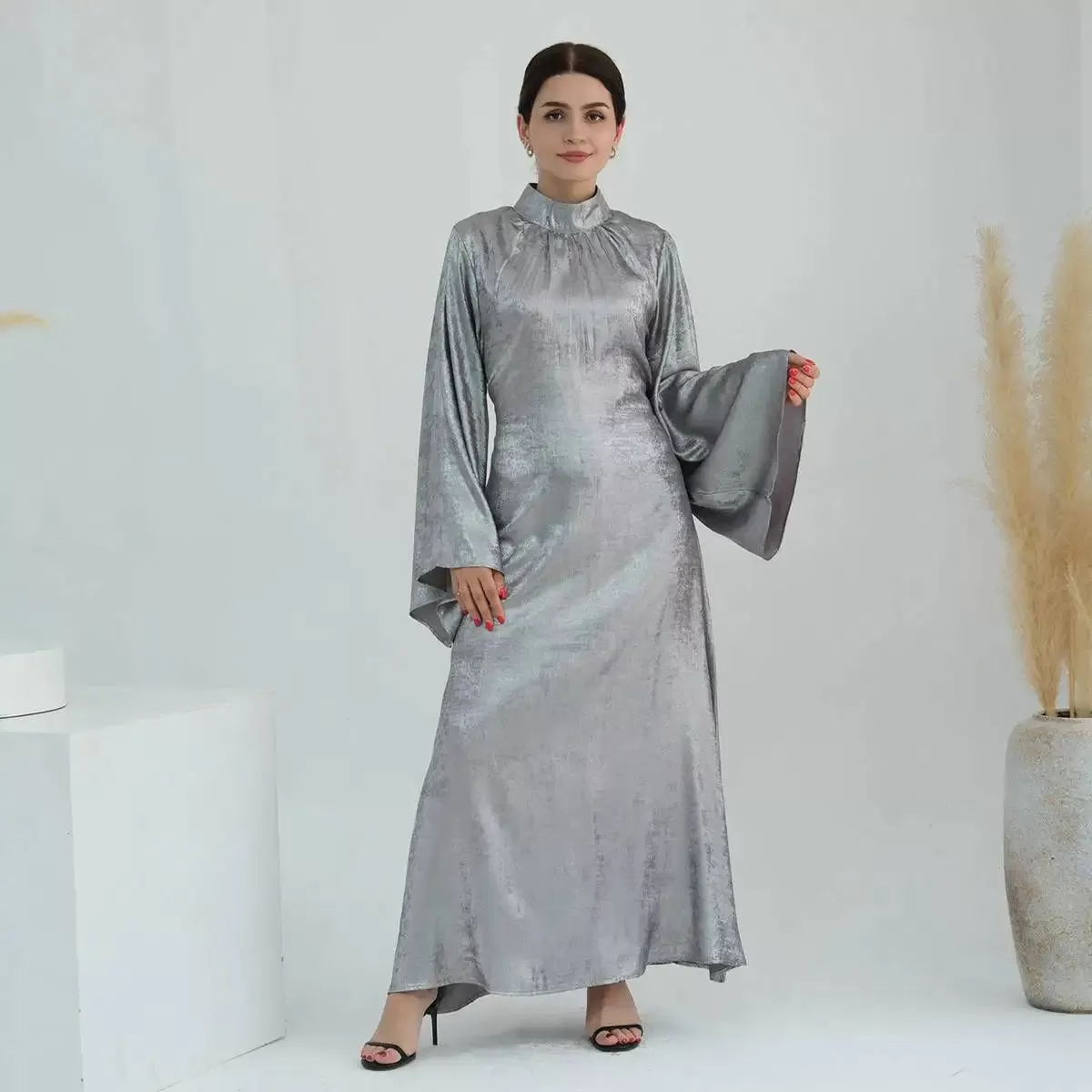 Bronzing Gleam Muslim Women Abaya Dress