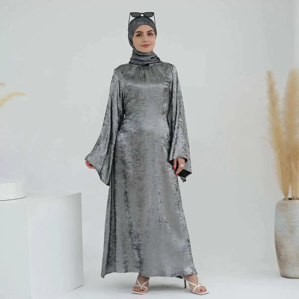 Bronzing Gleam Muslim Women Abaya Dress