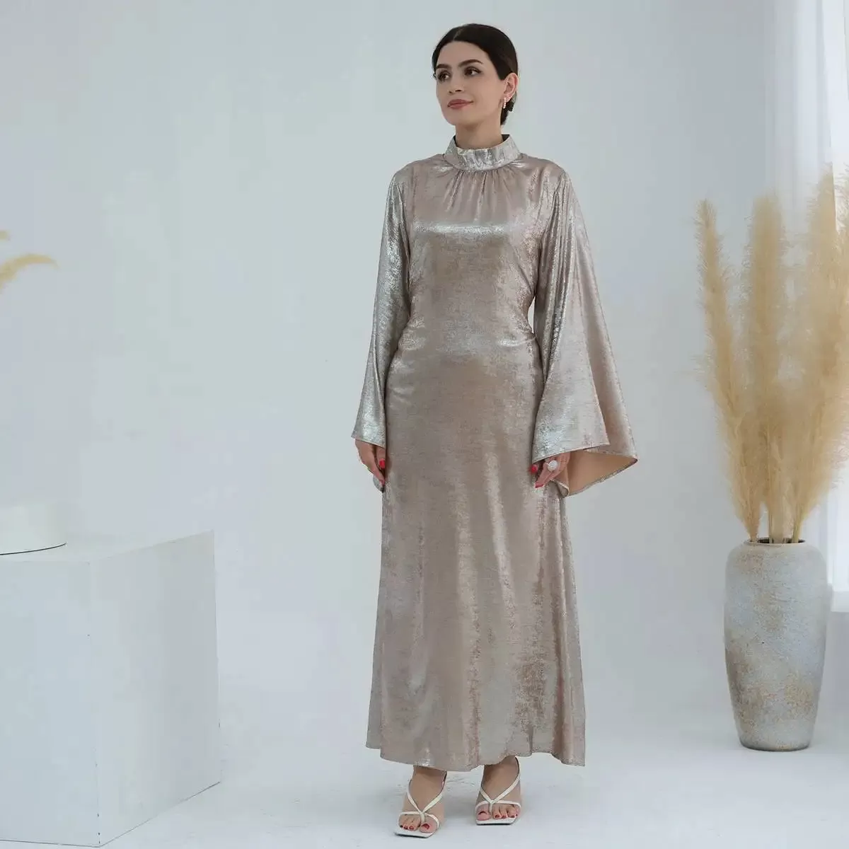 Bronzing Gleam Muslim Women Abaya Dress