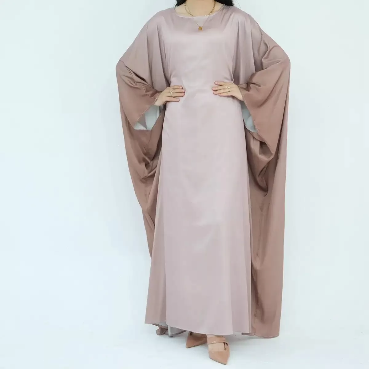 Butterfly Gradient Batwing Sleeve Women Farasha Abaya Dress