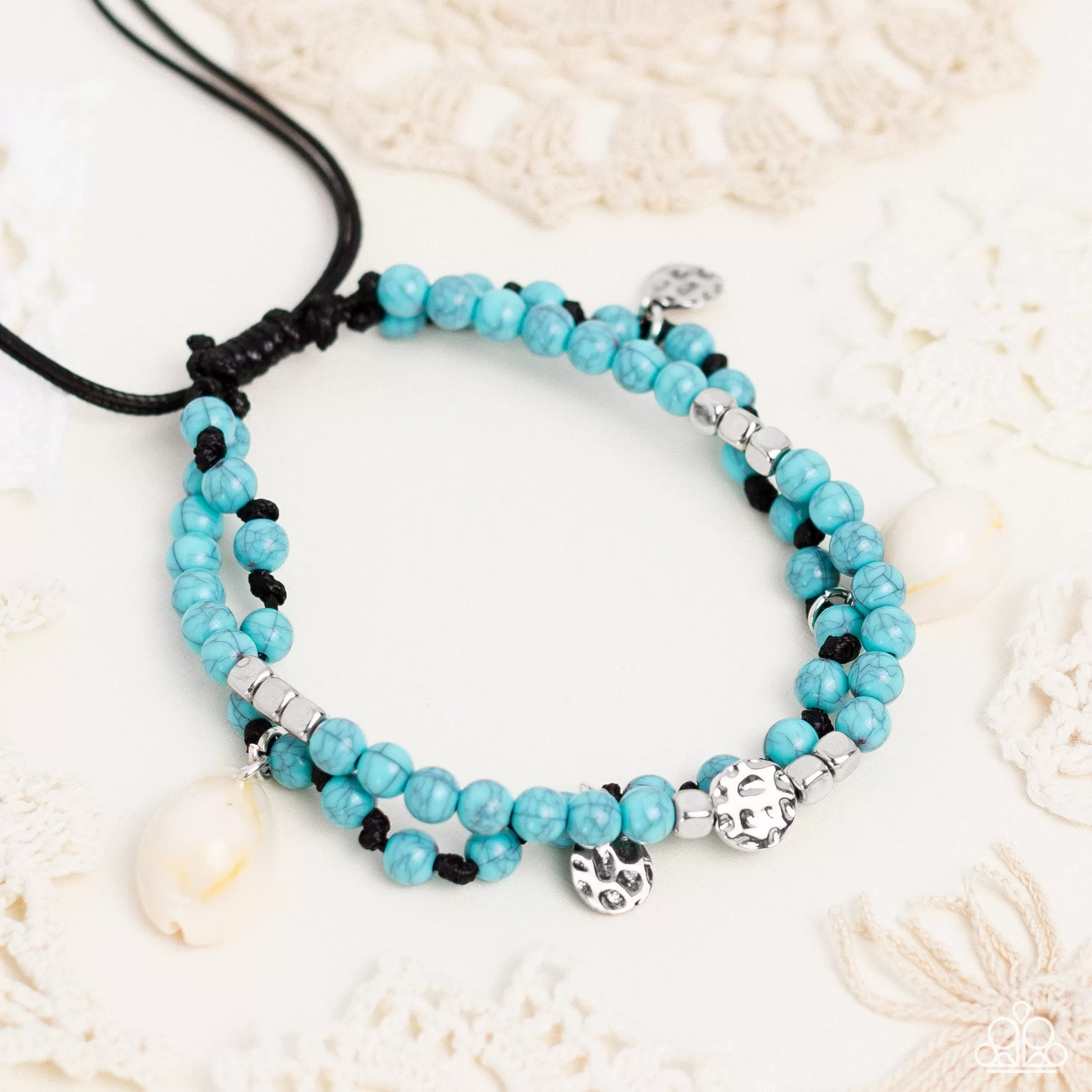 Buy and SHELL Turquoise Blue Stone & Shell Anklet - Paparazzi Accessories