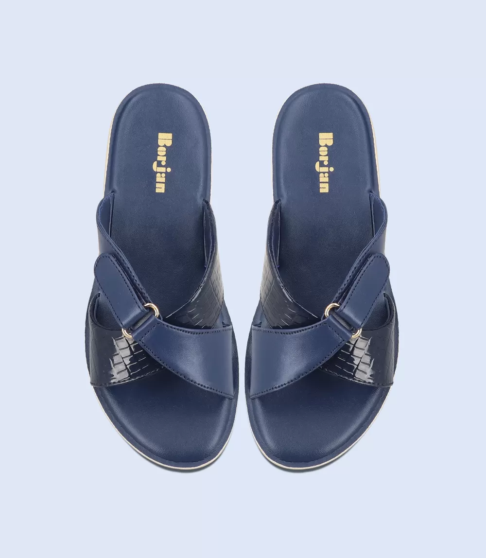 BW9375-NAVY-Women Slipper