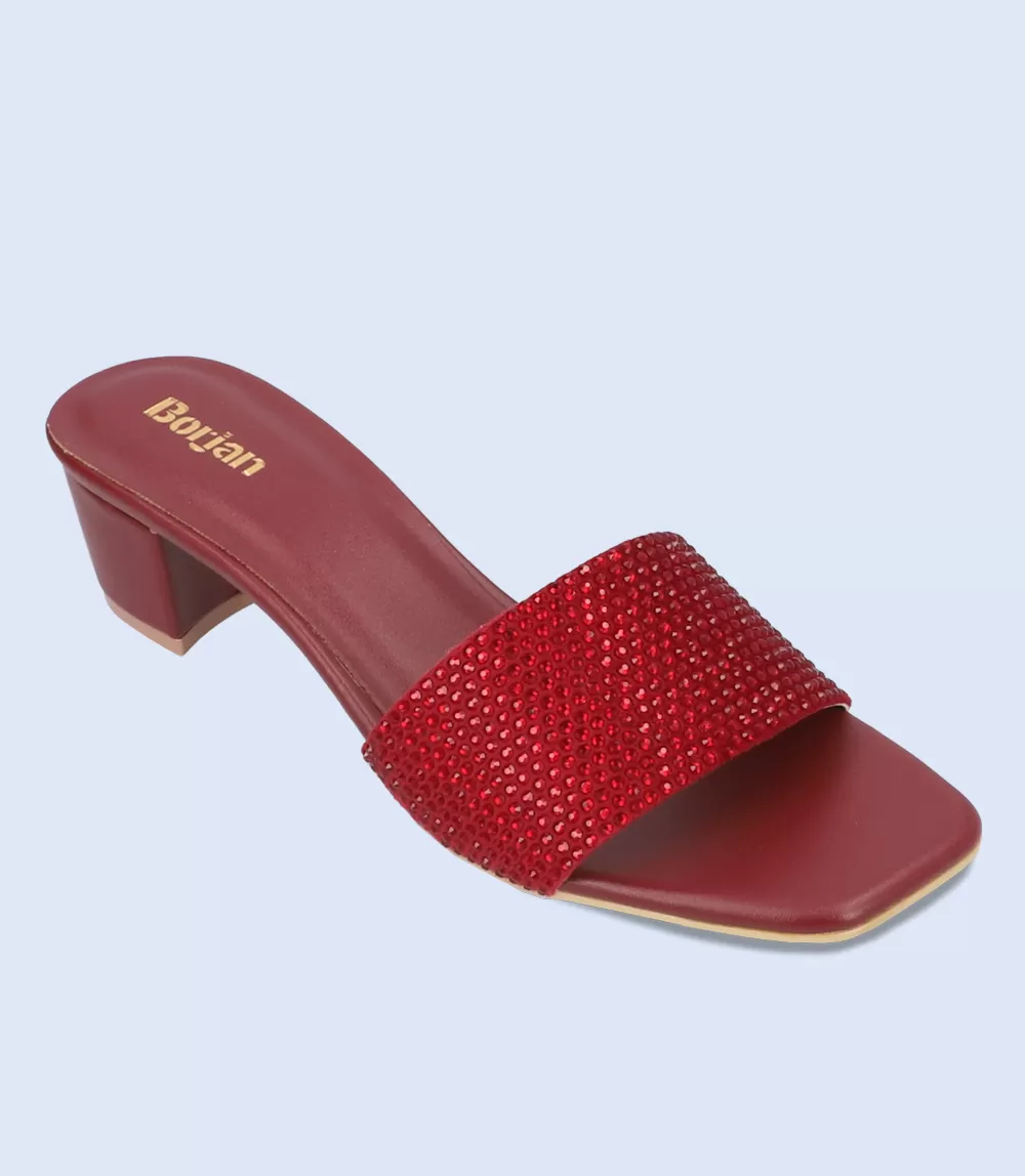 BW9439-MAROON-Slipper Heel