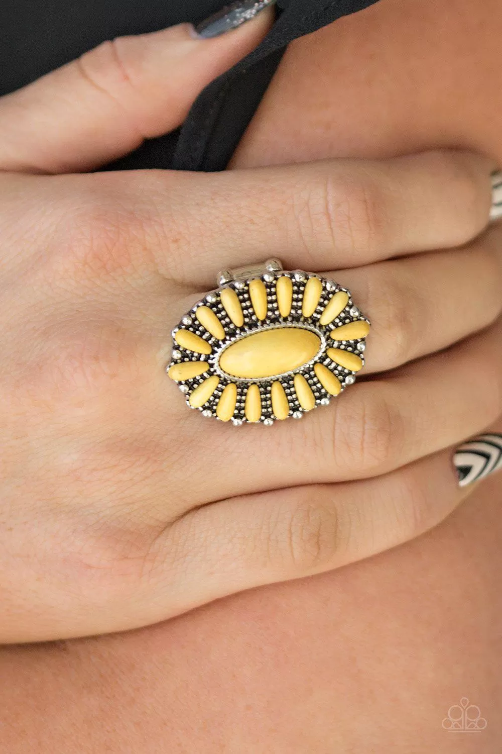 Cactus Cabana Yellow Stone Ring - Paparazzi Accessories