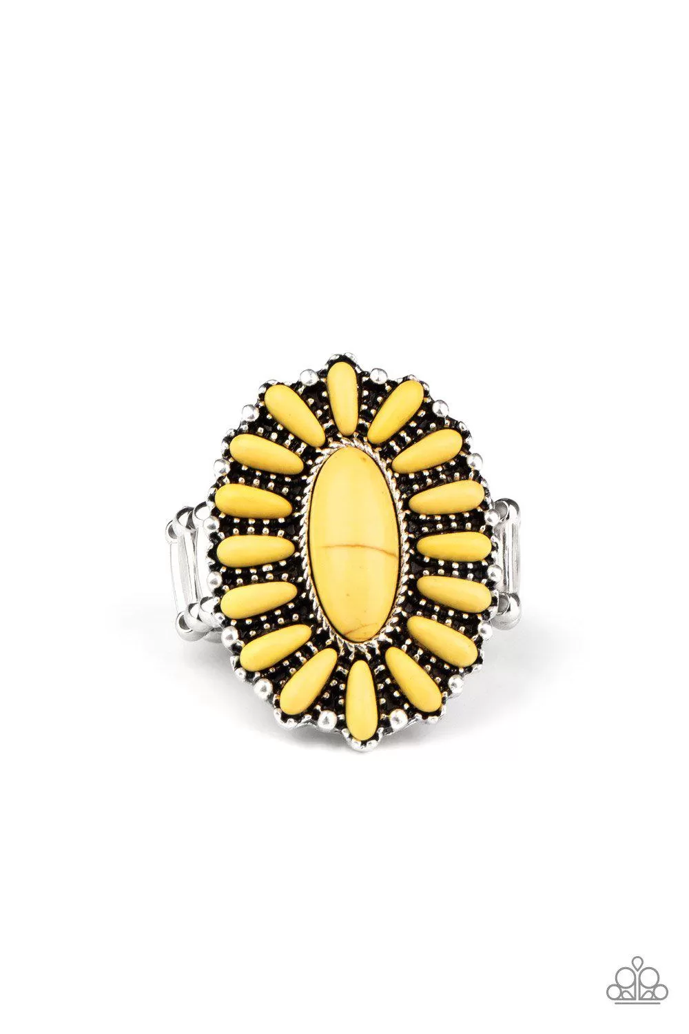 Cactus Cabana Yellow Stone Ring - Paparazzi Accessories