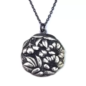 CAMELLIA Meiji Era Button Necklace - SILVER