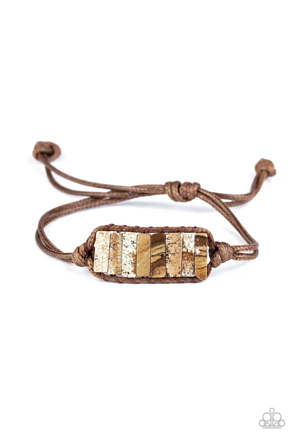 Canyon Warrior Brown Stone Urban Knot Bracelet - Paparazzi Accessories