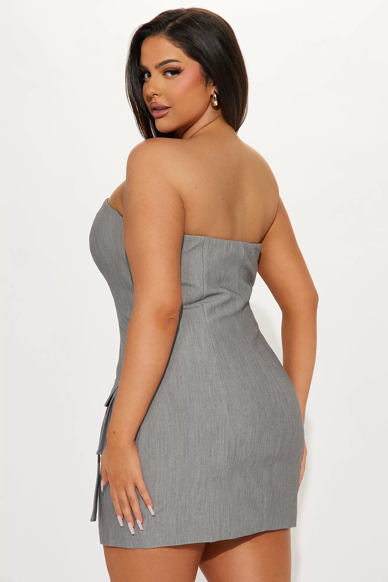 Cargo Chic Millennium Mini Dress - Grey