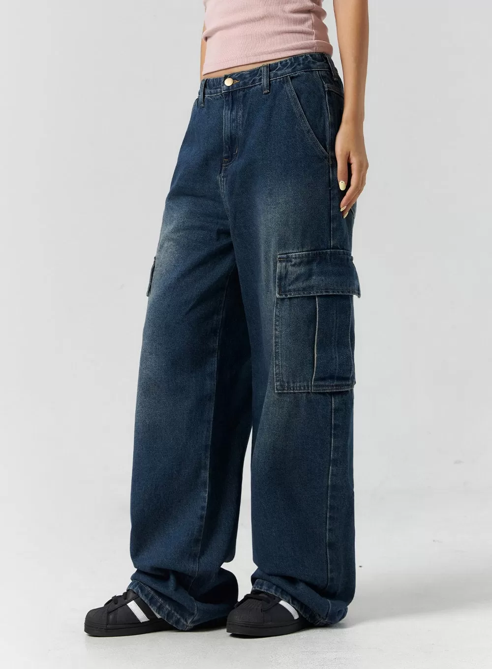 Cargo Chic Wide Leg Jeans CS302